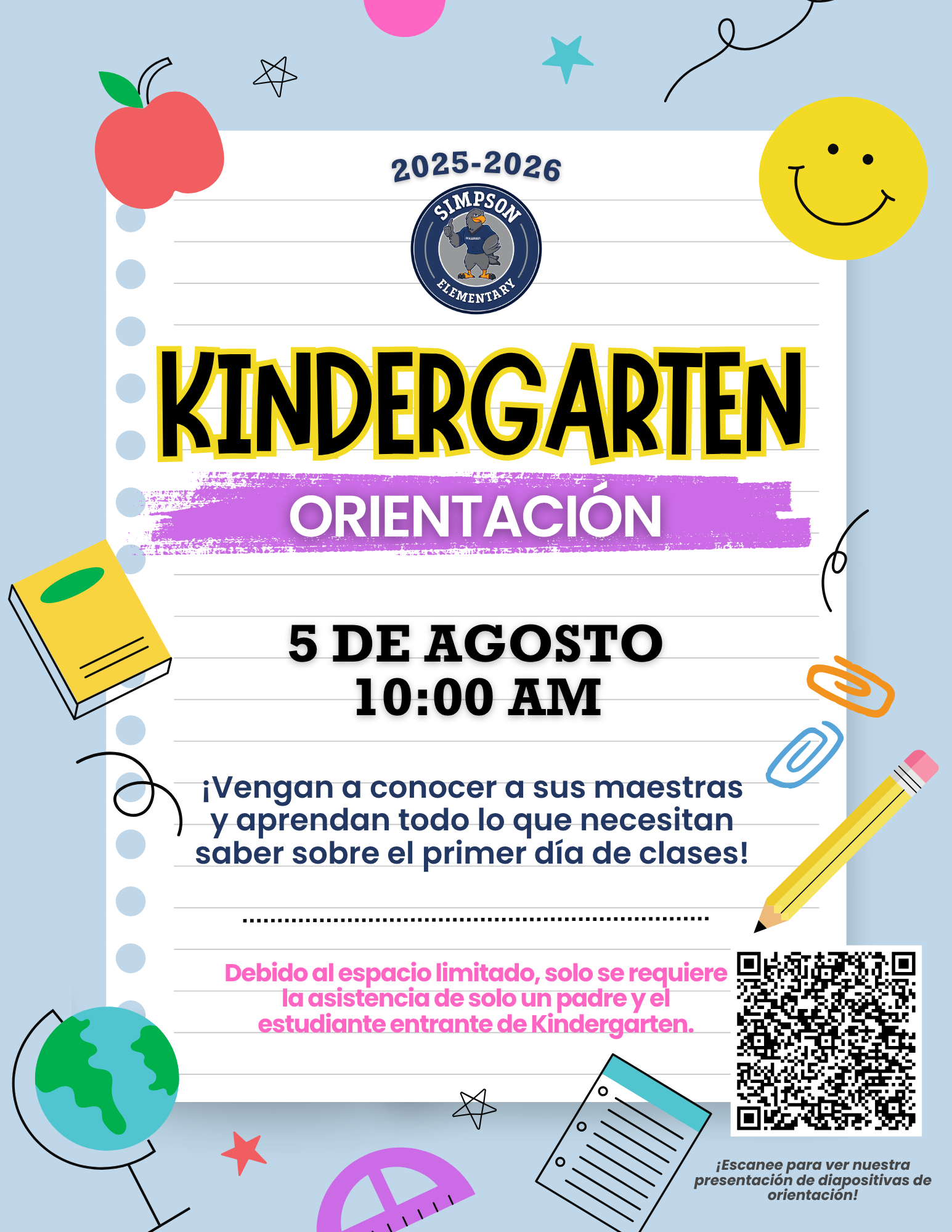 Kinder Orientation Invite Spanish